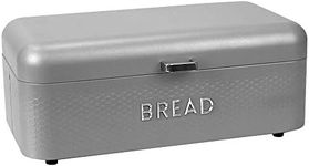 Home Basics Steel Bread Box, Grey |