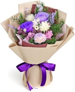 Bloom's Diary Preserved Flowers Bouquet, Flowers for Delivery Prime, Gift for Valentine's Day, Mother's Day, Anniversary, Birthday (Purple)