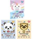 7th Heaven Animal Peel-Off Masks for Kids – Hydrates and Moisturizes Skin – Fun for Kids Birthday Parties and Rainy Days – 3 Pack Bundle (Panda, Sloth, and Unicorn)