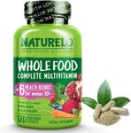 NATURELO Whole Food Multivitamin for Women 50+ (Iron Free) - with Natural Vitamin, Mineral, Botanical Blends - Best Complete Formula After Menopause - No GMOs - 120 Vegan Capsules | 1 Month Supply…