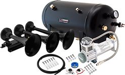 Vixen Horns Train Horn Kit for Trucks/Car/Semi. Complete Onboard System- 200psi Air Compressor, 5 Gallon Tank, 3 Trumpets. Super Loud dB. Fits Vehicles like Pickup/Jeep/RV/SUV 12v VXO8350/3418B