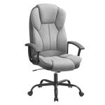 SONGMICS Office Chair, Desk Chair, Gaming Chair with Armrests, Swivel Computer Chair, Executive Office Chair, Adjustable Height, Tilt Function, Home Office, Study, Dove Grey and Ink Black OBG057G11