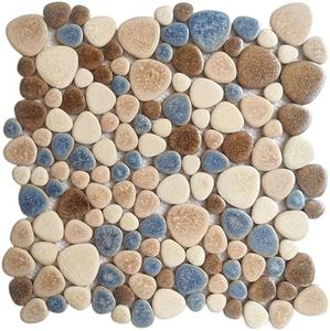 Parrotile Yosemite Matte Pebble Stone Tiles for Shower Floor Bathroom Mosaic Tile Extremely Non Slip [5 Sheets]