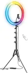 Bower Ring Light with Stand. 16 inch RGB LED Light, 62" Tripod Phone Holder, Wireless Remote, 16 Special Effects/9 Colors/3 White Lights for Selfie, Live Stream, Makeup, YouTube, TikTok, Videos