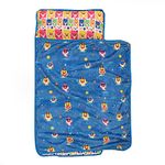 Baby Shark Toddler Naptime Blanket with Attached Removable Pillow, 44”x20” Kids Super Soft Rest Nap Mat, Rollup & Close with Straps & Carry Handle for Preschool, Daycare & Sleepovers