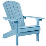 YEFU Adirondack Chair Plastic Weather Resistant, Patio Chairs, Looks Exactly Like Real Wood, Widely Used in Outdoor, Fire Pit, Deck, Outside, Garden, Campfire(Blue)