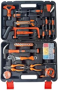 IBELL TB145-9, 145 Piece Socket Wrench Auto Repair Tool Combination Package Mixed Tool Set Hand Tool Kit with Plastic Toolbox Storage Case, orange;black