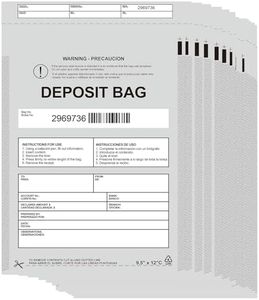 Plastic Deposit Bags 200 Pack Opaque 9.5''x 15'', Opaque Security Bank Deposits Bag,Cash register bags,Money bag for Cash,Bank Pocket,Tamper-Evident Bags,Unique Barcode