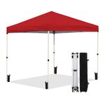 Northroad 10x10ft Pop Up Canopy, Popup Outdoor Canopy Tent with Wheeled Carrying Bag,Portable Gazebo Shelter for Patio,Deck,Garden,Beach (Red)