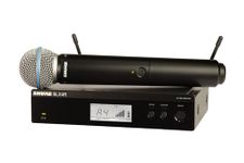 Shure BLX24R/B58 UHF Wireless Microphone System - Perfect for Church, Karaoke, Vocals - 14-Hour Battery Life, 300 ft Range | BETA 58A Handheld Vocal Mic, Single Channel Rack Mount Receiver | H11 Band