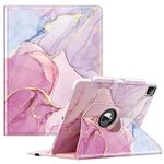 Fintie Rotating Case for iPad Pro 12.9-inch 6th Generation 2022-360 Degree Swiveling Protective Cover with Pencil Holder, Auto Sleep/Wake, Also Fit iPad Pro 12.9" 5th/4th/3rd Gen, Dreamy Marble