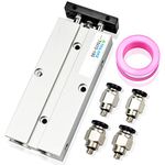Tailonz Pneumatic 10mm Bore 100mm Stroke Double-Rod Double-Acting Aluminum Pneumatic Air Cylinder TN10-100