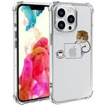 Wihytec Cute Cat Working Phone Case for iPhone 15 Funny Cat Case Cover Clear Phone Case w/Four Corner Reinforced Shockproof Girly Women Phone Cover Transparent Case