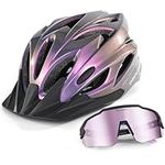 Odoland Flash Bike Helmet with Cycling Sunglasses - Adult Cycling Helmets for Road Bike Mountain Bike - Adjustable Lightweight Cycling Helmet for Men and Women Green