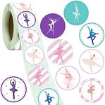 500 PCS Ballet Dance Themed Stickers,Dacing/Dance Movements Ballerina Baby Shower First 21st Birthday Party Decorations Supplies Favors