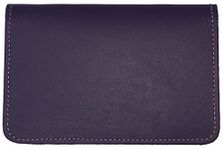 Dark Purple Leather Top Stub Checkbook Cover