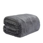 Dreamscene Luxury Waffle Honeycomb Soft Warm Throw Over Sofa Bed Blanket - 125 x 150cm - Charcoal Grey