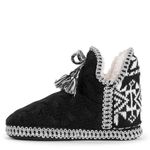 MUK LUKS Women's Amira Slippers, Black/White Boho, 7-8 US