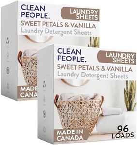The Clean People Laundry Detergent Sheets - Laundry Soap - Ultra Concentrated, Recyclable Packaging, Stain Fighting - Sweet Petals & Vanilla, 192 Pack