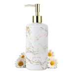 QUASARS luxury Ceramic Liquid Soap Dispenser Pump for Bathroom|Kitchen sink & Wash Basin - Handwash, Sanitizer, Lotion, Shampoo Dispenser|Long-Lasting Bottle with Pump|Bathroom Accessories|500ml white