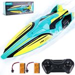 Berry President 18MPH Remote Control Speedboat for Children and Adults, Waterproof and Dual Motor RC Boat, 2.4G Wireless Electric Swimming Pool Lake Toys (Green)