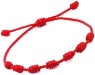 Bracelet 7 knots for protection, Evil Eye and Good Luck. Buddisth String. Thread/Amulet for prosperity and success. Talisman for Womens, Mens, Girls, Boys. Cord Adjustable.