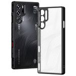 COMAKU ZTE nubia Red Magic 9 Pro/Pro+ Bumper Case, Frosted Feel Flowing Lines, Translucent Hard Back, TPU Soft Edge Cover Compatible with ZTE nubia Red Magic 9 Pro/Pro+, Black