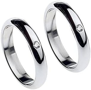 Gold Gala Coppia Fedine in Argento 925 Rodiato con Zircone Made in Italy