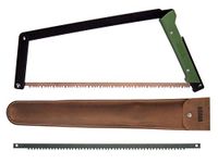 AGAWA - BOREAL24 Backwoods KIT - 24 Inch Folding Bow Saw, Premium Leather Sheath, Additional Aggressive Blade (Black Frame - Green Handle)