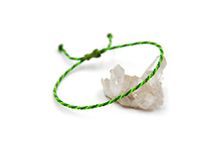 Green (Fluo Apple Forest) Cord String Bracelet | 2 mm Thin Round Flexible Rope Wristband | Braided With Waxed Thread | Adjustable Unisex Simple and Waterproof | #Tri19