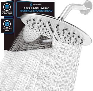 SparkPod 9.5 Inch Large Rain Shower Head - Luxury Rainfall Shower Head - Full Body Coverage with Anti-Clog Silicone Nozzles - No Hassle, Easy Install Low Pressure Showerhead (1/2 NPT, Chrome)