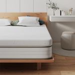 Frideko 4FT6 Double Memory Foam Mattress Topper 11cm Soft Memory Foam Bed Topper With High-Density Foam, Washable & Removable Zipped Cover Pain Relief White