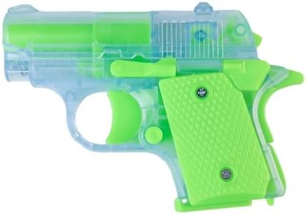 VISPHYLY Miniature 1911 Toy Gun - Decompression Plaything with DIY Assembly and Empty Chamber Hang Feature Non-Shooting Transparent Green