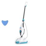 Vax Steam Clean Multi Steam Cleaner, Portable Handheld and Floor Steam Mop, 9 Accessories for the Oven, Bathroom and Home, Easy to Carry, 1300W, 2.1kg, White and Blue, S85-CM