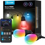 Govee Outdoor Fairy Lights, Smart LED WiFi RGBICW Bulbs, IP65 Waterproof, Compatible with Alexa and Google Assistant, App Control, 47 Scene Modes, 15 LEDs, 15 m Outdoor