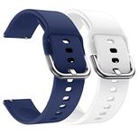 Matrix Accessorize Softest Silicone Strap Band For 20MM Lug Size Watches (Pack Of 2) (Blue - White)