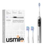 usmile P20 PRO Oscillating-Vibrating Electric Toothbrush, Electric Toothbrush for Adults, Rechargeable Travel Powered Toothbrush with Timer, 90-Day Battery Life