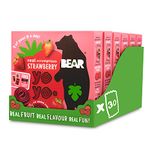 BEAR Strawberry Yoyos - Dried Fruit Rolls - Healthy - Vegan - 20g (30 packs)