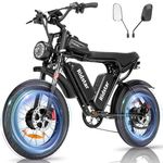 Bopzin Dual Motor Electric Bike, 2000W 35MPH Dirt Bike, 52V 40Ah Removable Battery, Max 180Miles Electric Motorcycle, 20" Fat Tire Ebike, 7-Speed & UL Bicicleta electrica para adultos