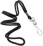 COTODO ID Black Lanyards Safety Badge Lanyard 36" with Swivel Hook 100 Pack