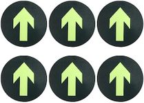 PATIKIL Glowing Arrow Sign Sticker, 6 Pack Round Directional Adhesive Removable Floor Decal for Floor Wall Marking, Green