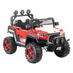Norman Jr Battery Operated 4x4 ATV Runs on Garden & Sand Surface | Jeep Toy with Remote+Steering+RGB Light+Mp3 USB Music | Rechargeable Car for Kids to Drive 3 to 12 Years | XLarge Size (Bloody Red)