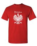 The Goozler - Polska Eagle - Mens Cotton T-Shirt, Red, 3XL