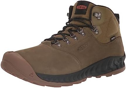 KEEN Men's NXIS Explore Mid Height Waterproof Fast Packing Hiking Boots, Dark Olive/Black, 13