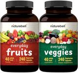 Fruit and Veggies Supplement – 480 Total Vegetarian Capsules | Balance of Natural 40 Whole Fruits & Veggies Blend | Fresh Superfood Formula with Vitamins and Minerals – Non-GMO