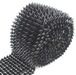 AEAOA 1 Yard Sew Stitch On Spike Stud Cone Flatback Punk Rock trim mesh bead craft (Black)