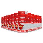 Lavazza, Qualità Rossa, Ground Coffee, 12 Packs of 250 g, Ideal for Moka Pots, with Aromatic Notes of Chocolate and Dried Fruits, Arabica and Robusta, Intensity 5/10, Medium Roasting