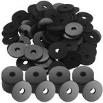 110 Pcs Rubber Washers, Flat Rubber Spacers Standoff Washers Assortment Kit, Black Rubber Grommets Washers Heavy Duty for Screws Bolts Faucets, 1 Inch OD, 1/4 Inch ID