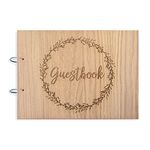 Wedding Guest book | wooden rustic guestbook | for party weddings reception | blank 30 pages | 60 sides