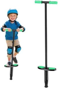 JAOTREL Soft Foam Pogo Jump Stick for Kids 6+ | 40-100 lbs Capacity | Beginner-Friendly Balance Trainer with Safety Grip | Exercise & Motor Skill Development Toy (Green)